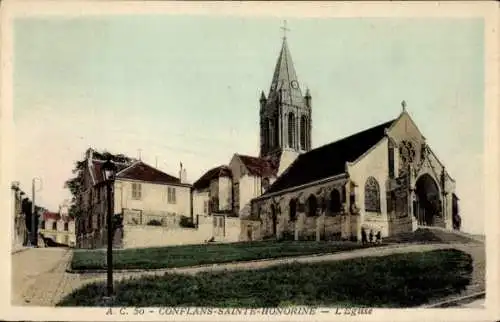 Ak Conflans Sainte Honorine Yvelines, Die Kirche