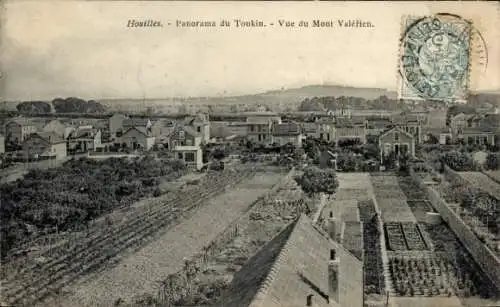 Ak Houilles-Yvelines, Panorama von Tonkin, Blick auf den Mont Valerien
