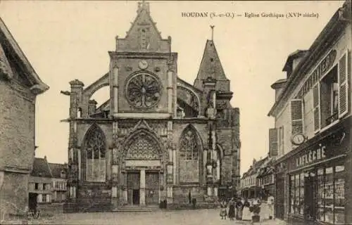 Ak Houdan Yvelines, Gotische Kirche, La Flèche