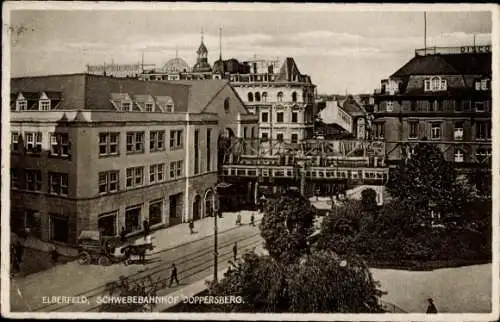 Ak Elberfeld Wuppertal, Schwebebahnhof Döppersberg, Schwebebahn