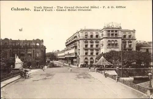 Ak Colombo Ceylon Sri Lanka, York Street, The Grand-Oriental-Hotel