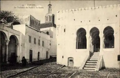 Ak Tanger, Marokko, Der Pascha-Hof an der Kasba