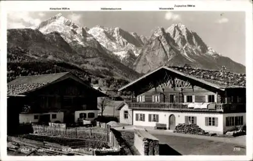 Ak Garmisch Partenkirchen in Oberbayern, Alte Bauernhäuser