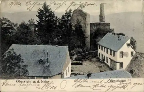 Ak Idar Oberstein an der Nahe, Schlosshof