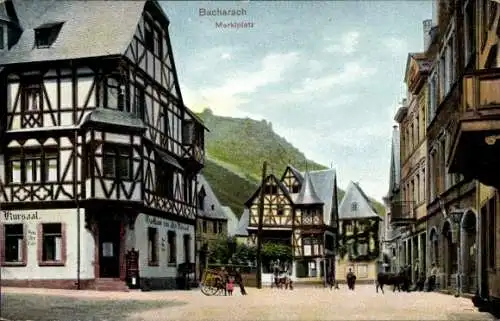 Ak Bacharach am Rhein, Marktplatz, Gasthaus zum alten Kursaal