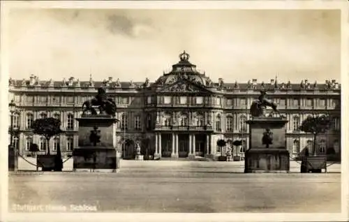 Ak Stuttgart in Württemberg, Neues Schloss, Statuen