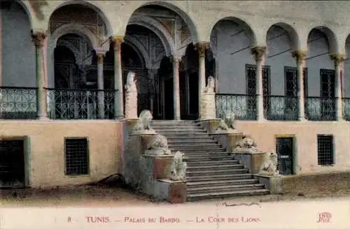 Ak Tunis, Tunesien, Bardo-Palast, Löwenhof