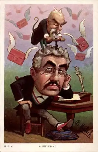 Künstler Ak Moloch, B., Französischer Politiker Alexandre Millerand, Teufel, Karikatur
