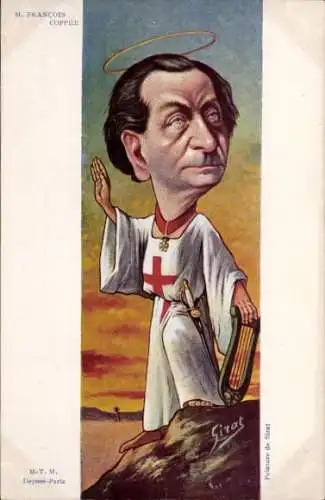 Künstler Ak Sirat, Französischer Schriftsteller François Coppée, Dreyfus Affäre, Karikatur