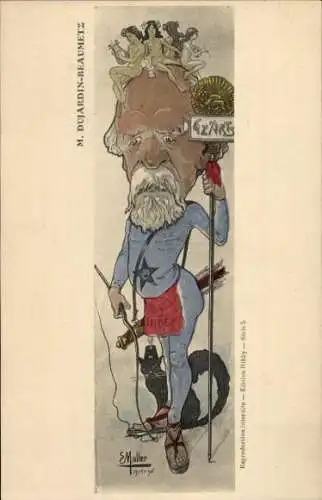Künstler Ak Muller, E., Étienne Dujardin-Beaumetz, Karikatur