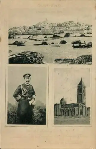 Ak Tel Aviv Jaffa Israel, Kaiser-Karte, Totalansicht, Kaiser Wilhelm II.