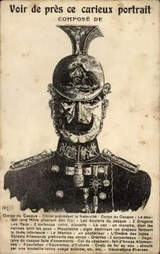 Künstler Ak Karikatur, Kaiser Wilhelm II