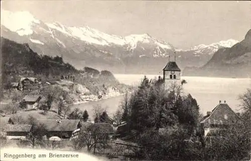 Ak Ringgenberg Kanton Bern, Teilansicht vom Ort am Brienzersee