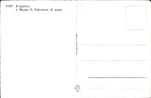 Ak Lugano Kanton Tessin, Monte San Salvatore bei Nacht