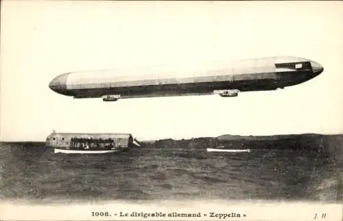 Ak Luftschiff Zeppelin, schwimmende Luftschiffhalle auf dem Bodensee