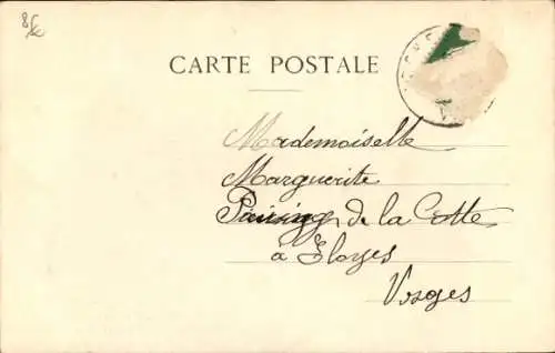 Litho Glückwunsch 1. April, Engel, Blumen, Fächer, Fisch