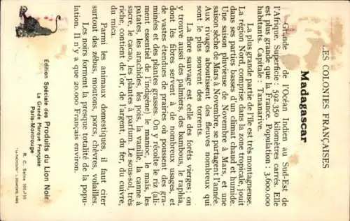 Landkarten Ak Colonies Francaises, Madagascar, Mann wird von seinen Dienern transportiert