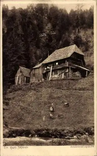 Ak Schwarzwald, Bauernhaus am Hang