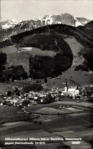 Ak Aflenz Steiermark, Blick gegen Hochschwab, Felder, Alpen