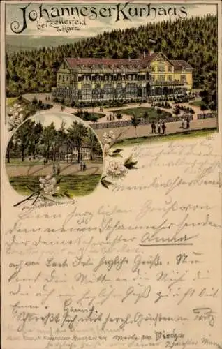 Vorläufer Litho Clausthal Zellerfeld im Oberharz, Johanneser Kurhaus, 1895