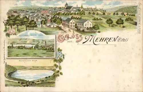 Litho Mehren in der Eifel, Totalansicht