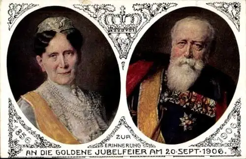 Künstler Ak Propheter, O., Großherzog Friedrich I. v. Baden, Großherzogin Luise, Gold. Hochzeit 1906