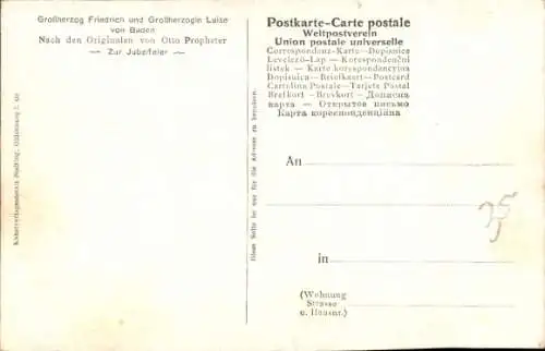 Künstler Ak Propheter, O., Großherzog Friedrich I. v. Baden, Großherzogin Luise, Gold. Hochzeit 1906