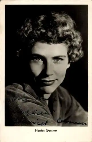 Ak Schauspielerin Harriet Gessner, Portrait, Autogramm