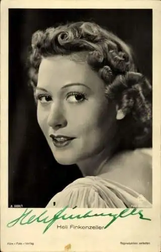 Ak Schauspielerin Heli Finkenzeller, Portrait, Autogramm