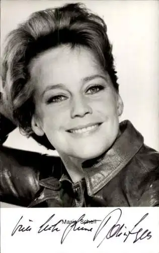 Ak Schauspielerin Maria Schell, Portrait, Autogramm