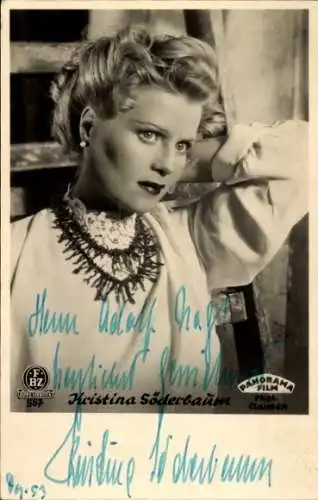 Ak Schauspielerin Kristina Söderbaum, Panorama Film, FBZ Verlag, Autogramm