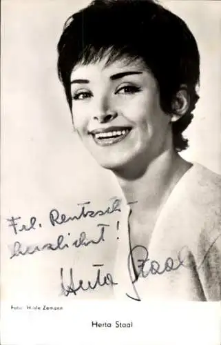 Ak Schauspielerin Herta Staal, Portrait, Autogramm