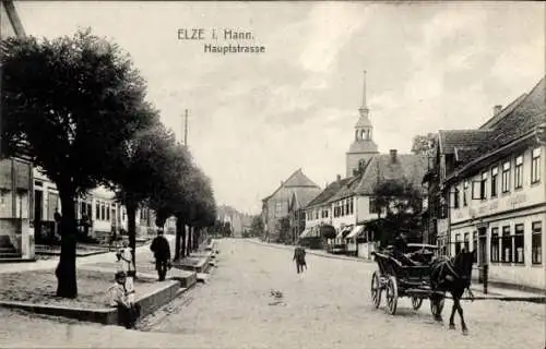 Ak Elze Kreis Hildesheim in Niedersachsen, Hauptstraße, Kutsche
