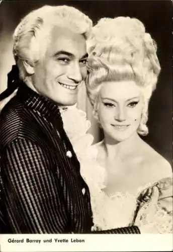 Ak Schauspieler Gerard Barray, Schauspielerin Yvette Lebon, Portrait, Der Rächer mit dem Degen