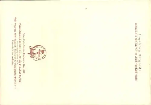 Ak Schauspielerin Ingeborg Dirgardt, Portrait