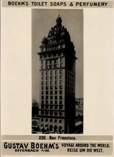 Foto San Francisco Kalifornien USA, Central Tower Office Building, Reklame, Boehm's Toiletteseifen