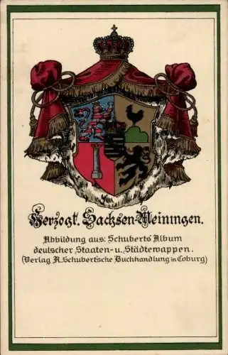 Wappen Ak Herzogtum Sachsen-Meiningen, Abbildung aus Schuberts-Album