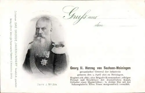 Ak Georg II. Herzog von Sachsen-Meiningen