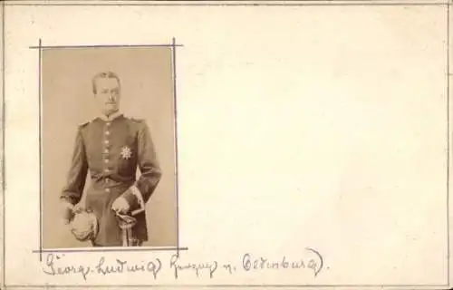 Foto Georg Ludwig Herzog von Oldenburg, Portrait in Uniform