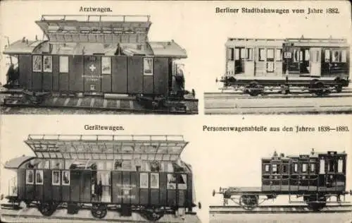 Ak Berliner Stadtbahnwagen im Jahre 1882, Arztwagen, Gerätewagen