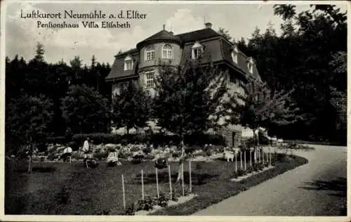 Ak Neumühle an der Elster Greiz in Thüringen, Pensionshaus Villa Elisabeth