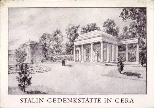 Künstler Ak Gera in Thüringen, Stalin Gedenkstätte, Baustein
