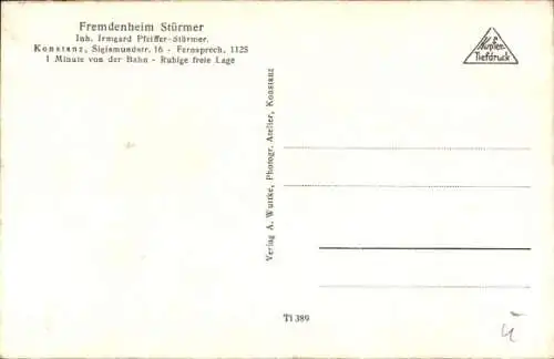 Ak Konstanz am Bodensee, Fremdenheim Stürmer