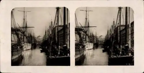 Stereo Foto Triest Trieste Friuli Venezia Giulia, Kanal, Segelschiffe