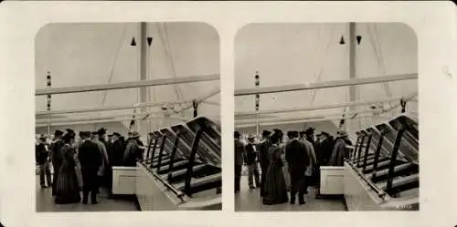 Stereo Foto Deutsches Kriegsschiff, SMY Hohenzollern, Fremdenbesuch