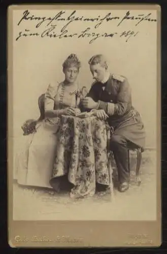 Cabinet Foto Prinz Heinrich von Preußen mit Irene von Hessen-Darmstadt