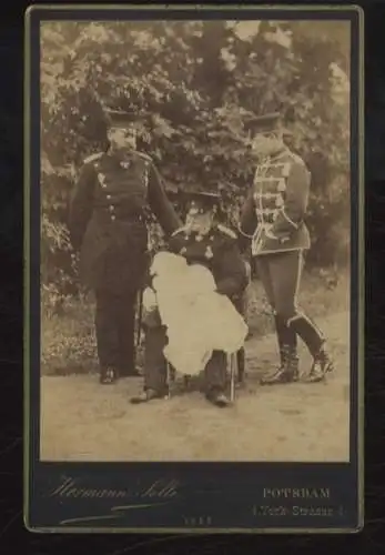 Cabinet Foto Kaiser Wilhelm I. von Preußen mit Sohn, Enkel und Urenkel