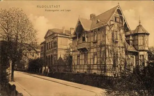 Ak Rudolstadt in Thüringen, Fürstengarten, Loge, Freimaurer