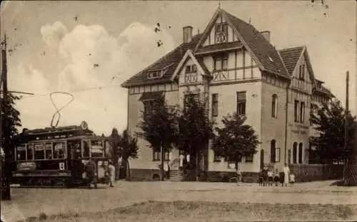 Ak Kassel in Hessen, Gast- und Pensionshaus Zur Prinzenquelle, Straßenbahn-Linie Nr. 4