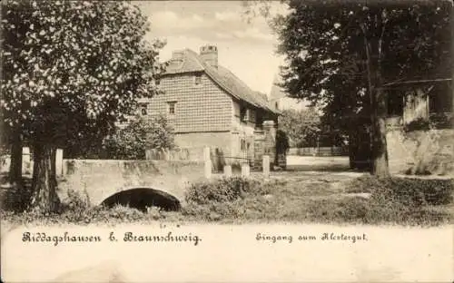 Ak Riddagshausen Braunschweig in Niedersachsen, Eingang zum Klostergut